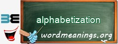 WordMeaning blackboard for alphabetization